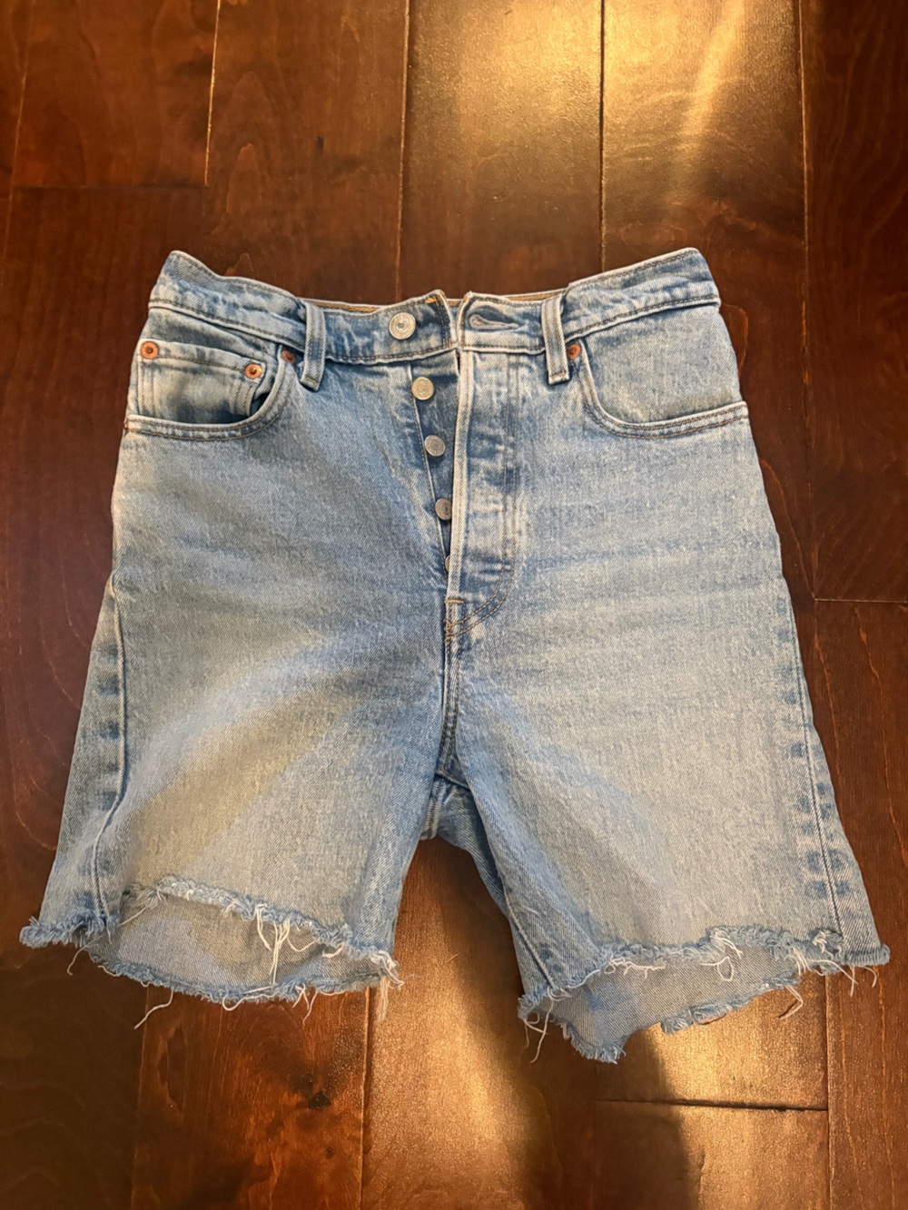 Levi's Light Blue Denim Ribcage Straight Jeans